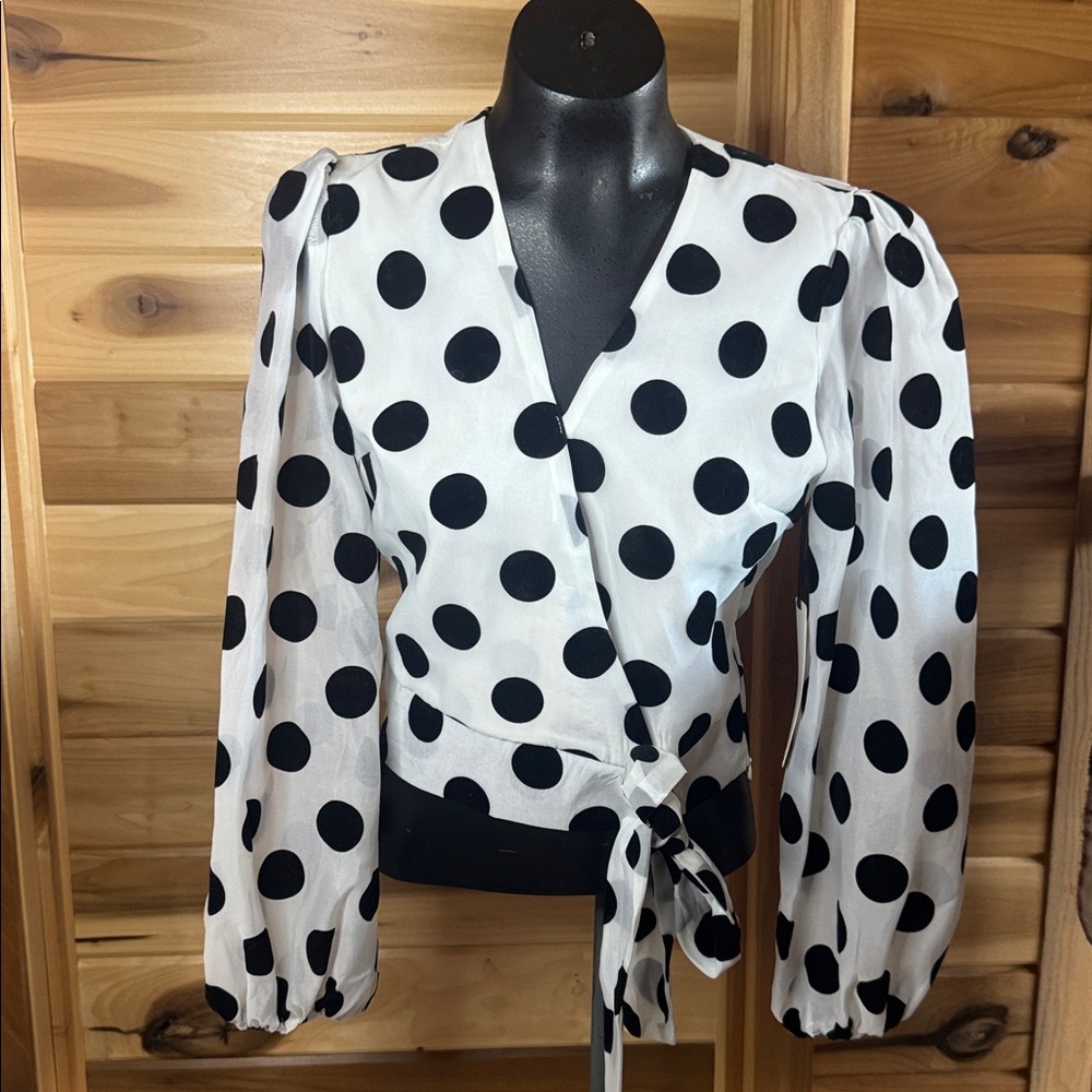 Polka-Dot Long Sleeve Top